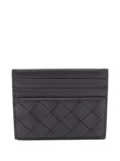 Pre-owned Bottega Veneta 2020s Intrecciato Card Case In Black