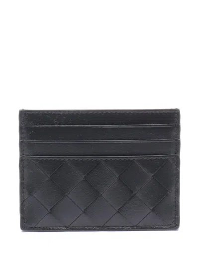 Pre-owned Bottega Veneta 2020s Intrecciato Cardholder In Black