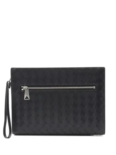 Pre-owned Bottega Veneta 2020s Intrecciato Clutch Bag In Black