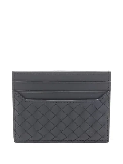 Pre-owned Bottega Veneta 2020s Intrecciato Leather Card Case In Black