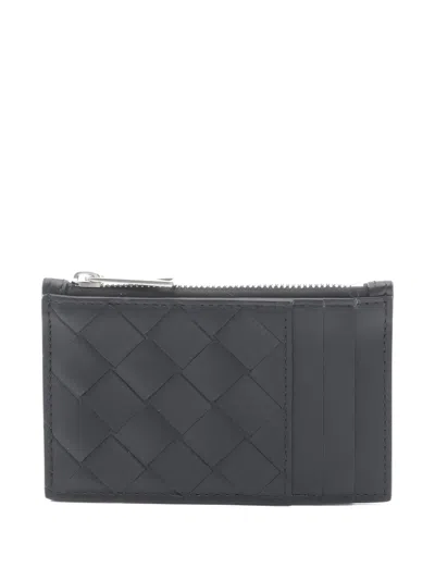 Pre-owned Bottega Veneta 2020s Intrecciato Leather Coin Purse In Black