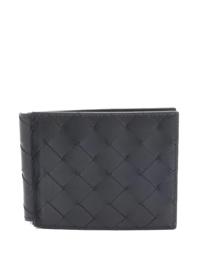 Pre-owned Bottega Veneta 2020s Intrecciato Leather Wallet In Black