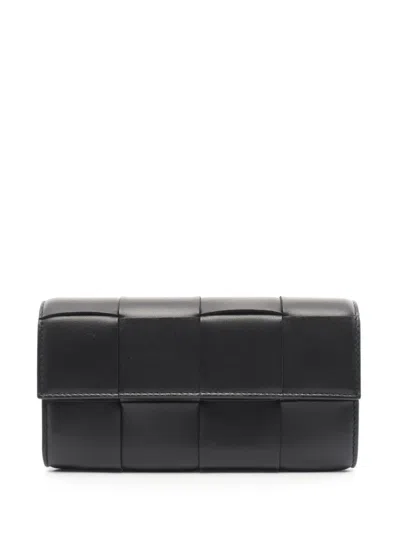 Pre-owned Bottega Veneta 2020s Intrecciato Wallet In Black