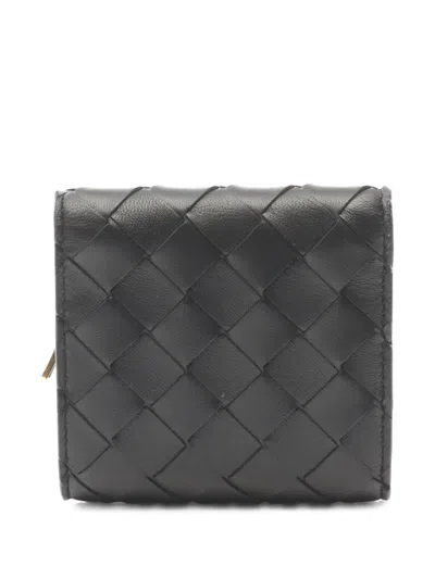 Pre-owned Bottega Veneta 2020s Intrecciato Wallet In Black