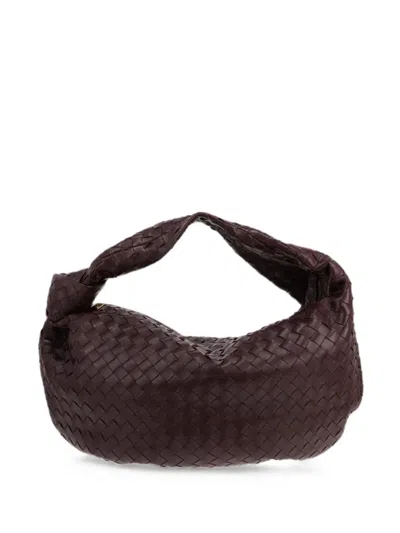 Pre-owned Bottega Veneta 2020s Large Jodie Intrecciato Clutch Bag In Purple