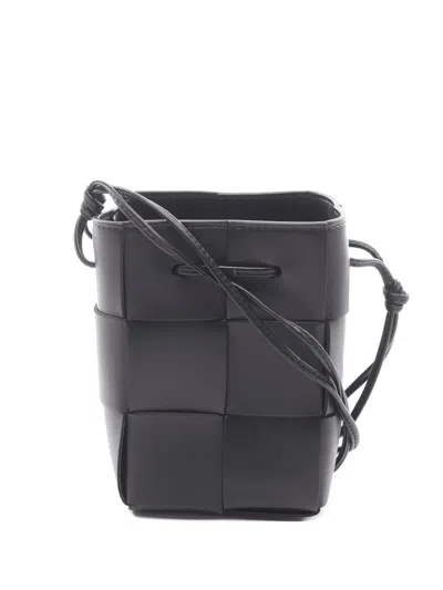 Pre-owned Bottega Veneta 2020s Mini Cassette Bucket Bag In Black