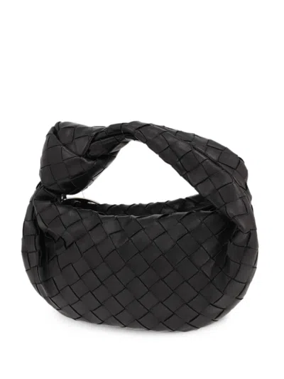 Pre-owned Bottega Veneta 2020s Mini Jodie Intrecciato Clutch Bag In Black