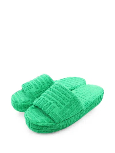 Pre-owned Bottega Veneta 2020s Resort Slippers In Green