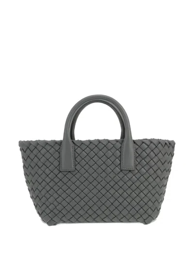 Pre-owned Bottega Veneta 2020s Small Cabat Intrecciato Tote Bag In Gray
