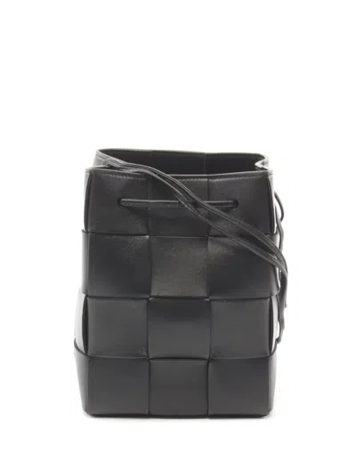 Pre-owned Bottega Veneta 2020s Small Cassette Bucket Bag In Black