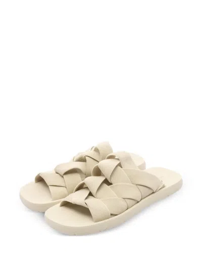 Pre-owned Bottega Veneta 2020s Starfish Intrecciato Slide Sandals In Neutrals