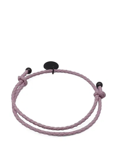 Pre-owned Bottega Veneta 2020s Woven Leather Bracelet In Pink