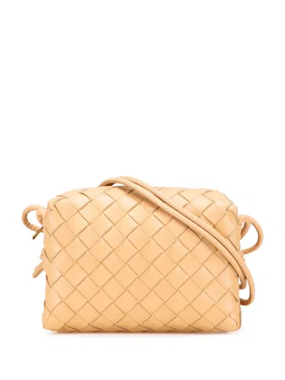 Pre-owned Bottega Veneta 2021-2025 Mini Lambskin Intrecciato Loop Camera Bag Crossbody Bag In Brown