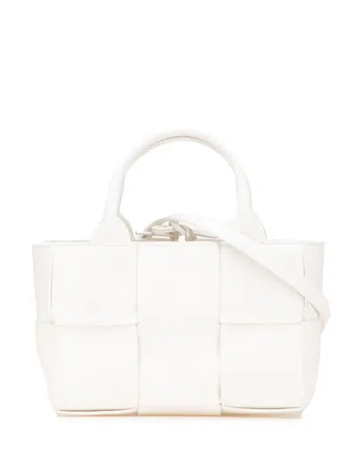 Pre-owned Bottega Veneta 2021-2025 Mini Lambskin Intreccio Arco Tote Satchel