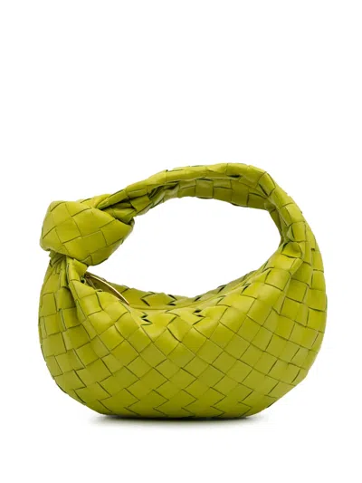Pre-owned Bottega Veneta 2021-2025 Mini Nappa Intrecciato Jodie Hobo Bag In Green