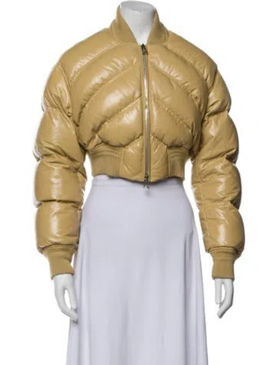 Pre-owned Bottega Veneta 2021 Leather Down Jacket In Neutral