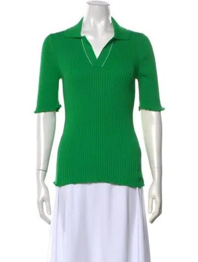 Pre-owned Bottega Veneta 2022 V-neck Polo W/ Tags In Green