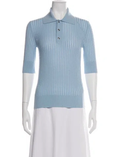 Pre-owned Bottega Veneta 2022 Wool Polo In Blue