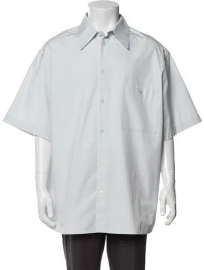 Pre-owned Bottega Veneta 2023 Short Sleeve Dress Shirt In Blue