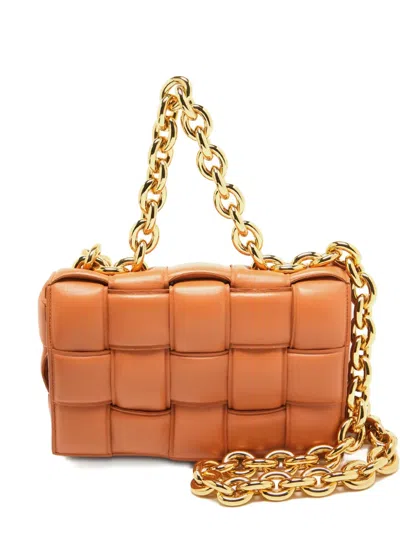 Pre-owned Bottega Veneta 2024 Cassete Chain Intreciatto Leather Shoulder Bag