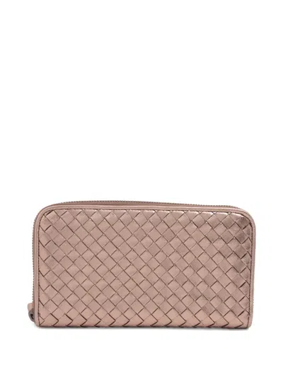 Pre-owned Bottega Veneta 2024 Intrecciato Leather Zip-around Wallet