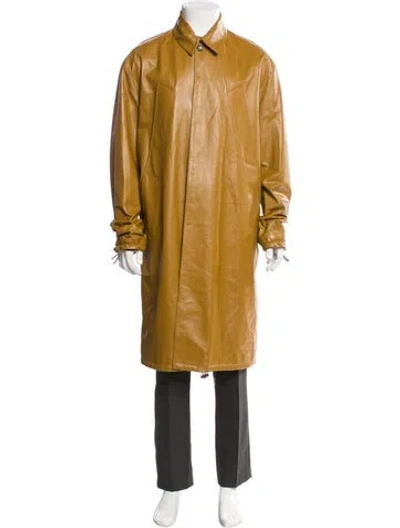 Pre-owned Bottega Veneta 2024 Leather Trench Coat In Neutral