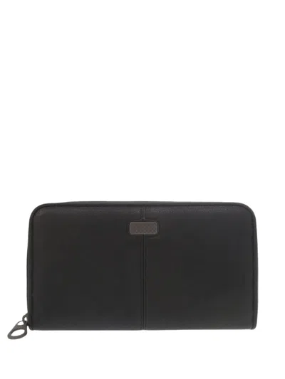 Pre-owned Bottega Veneta 2024-2026 Grained Leather Zip Around Organizer Wallet Long Wallets In Black