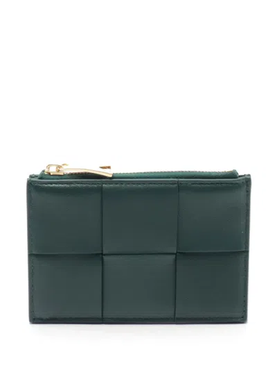 Pre-owned Bottega Veneta 20s Cassette Cardholder In Green