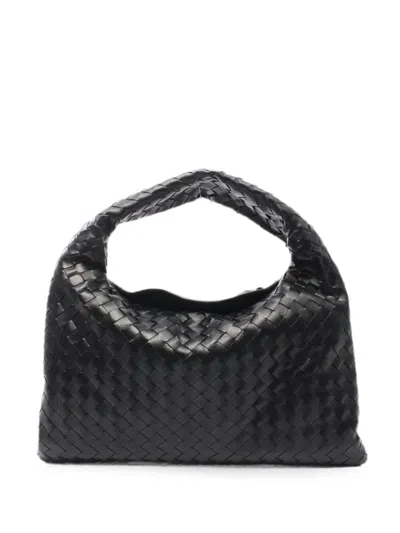 Pre-owned Bottega Veneta 20s Hop Intrecciato Shoulder Bag In Black