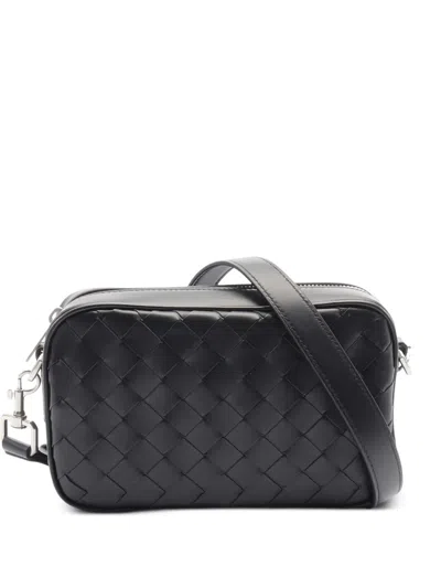 Pre-owned Bottega Veneta 20s Intrecciato Crossbody Bag In Black