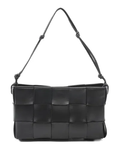 Pre-owned Bottega Veneta 20s Maxi Intrecciato Cassette Handbag In Black