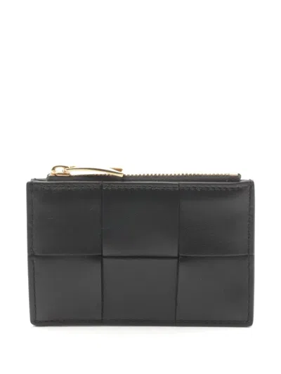 Pre-owned Bottega Veneta 20s Maxi Intrecciato Coin Purse In Black