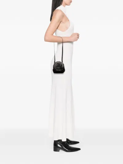 Pre-owned Bottega Veneta 20th Century Woven Leather Floral Shoulder Bag In Black