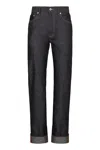 Bottega Veneta Womens Indigo Folded-cuffs Straight-leg Denim Jeans