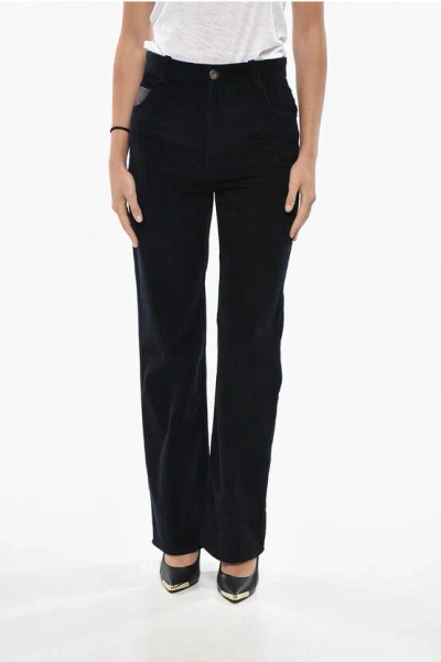 Bottega Veneta 5-pocketed Corduroy Pants In Black