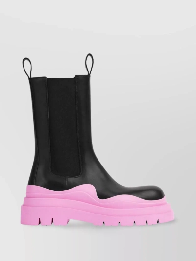 Bottega Veneta Tire Slip-on Ankle Boots In Black,pink