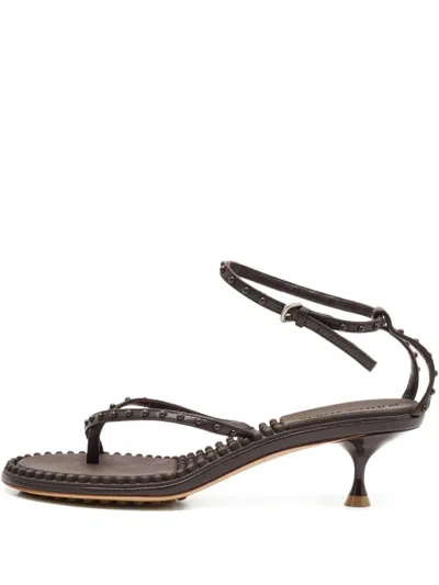 Pre-owned Bottega Veneta 50mm Lagoon Bubble Beaded Strappy Sandals