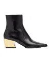 Bottega Veneta Leather Tokyo Western Booties With Metal Heel 5cm In Black