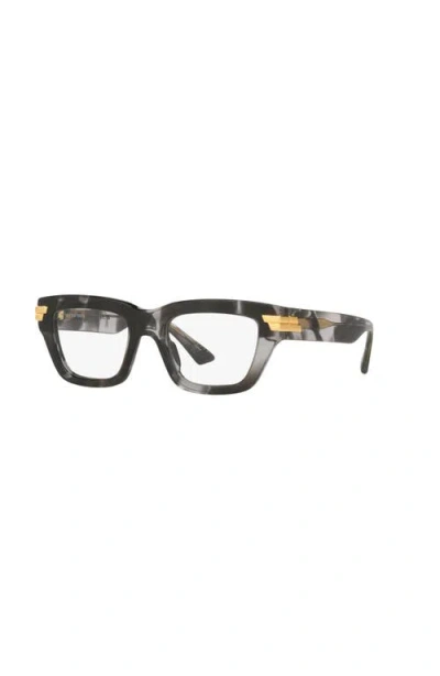 Bottega Veneta 50mm Rectangle Optical Glasses In Gray