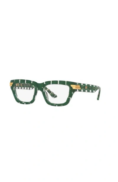 Bottega Veneta 50mm Rectangle Optical Glasses In Green