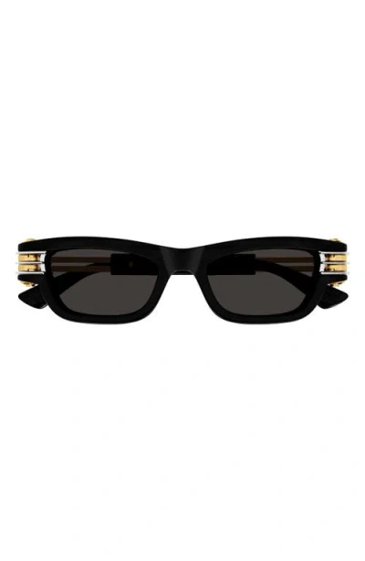 Bottega Veneta Bolt Plastic Rectangle Sunglasses In Black