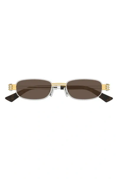 Bottega Veneta Bolt Square-frame Metal Sunglasses In Gold