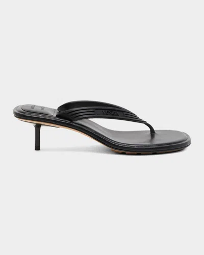 Bottega Veneta 50mm Sampieri Kitten-heel Sandals In Black