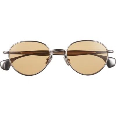Bottega Veneta 50mm Small Oval Sunglasses In Silver