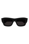 Bottega Veneta Recycled Acetate Rectangle Sunglasses In Black