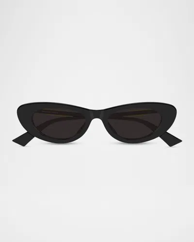 Bottega Veneta 51mm Acetate Oval Sunglasses In Black