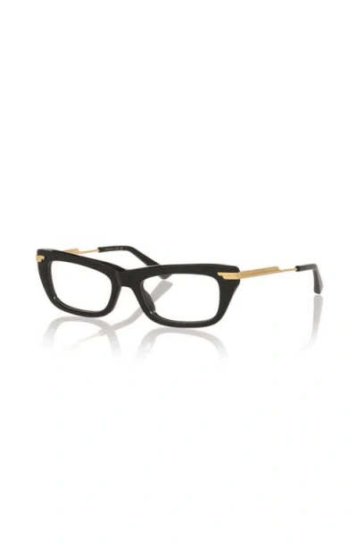 Bottega Veneta 51mm Rectangle Optical Glasses In Black