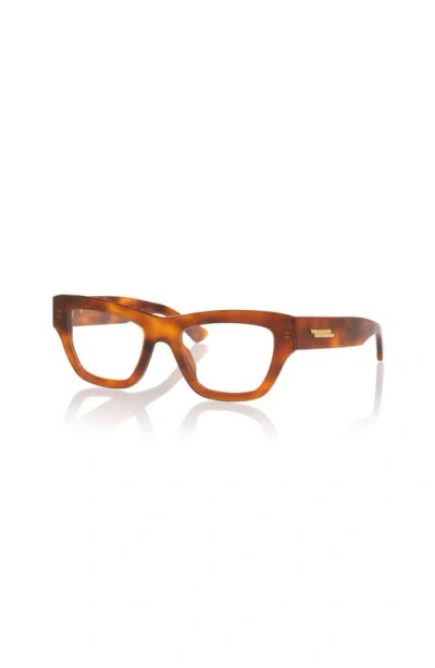 Bottega Veneta 51mm Rectangle Optical Glasses In Brown