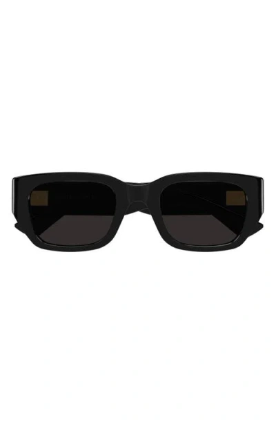 Bottega Veneta 51mm Rectangular Sunglasses In Black