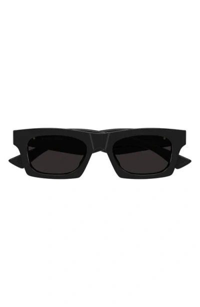 Bottega Veneta 51mm Rectangular Sunglasses In Black